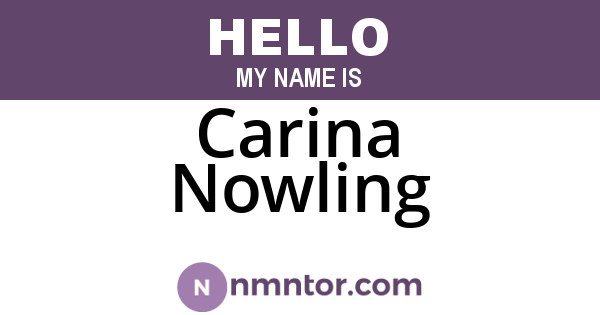 Carina Nowling