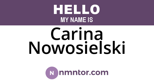 Carina Nowosielski