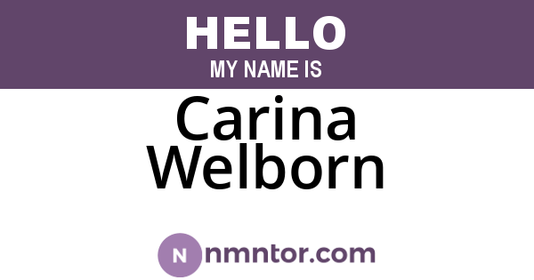 Carina Welborn