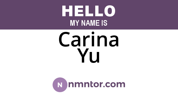 Carina Yu