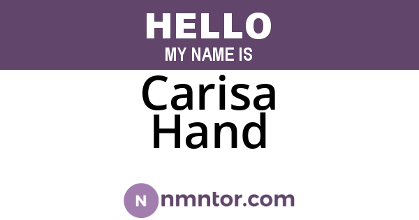 Carisa Hand