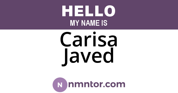 Carisa Javed