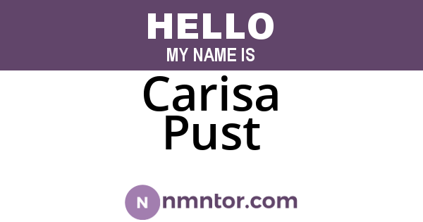 Carisa Pust