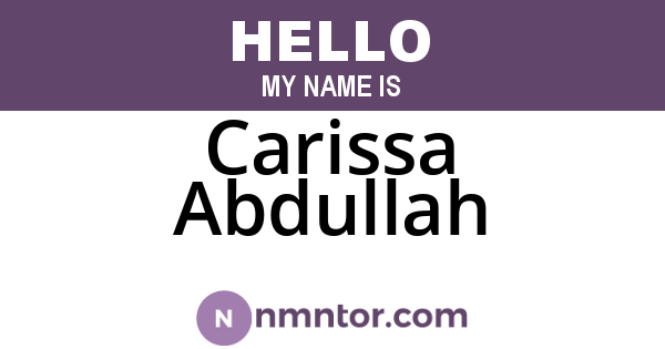 Carissa Abdullah