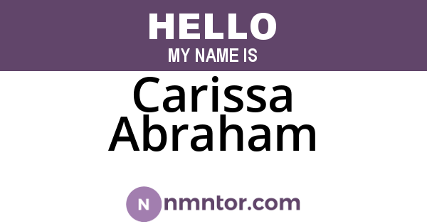 Carissa Abraham