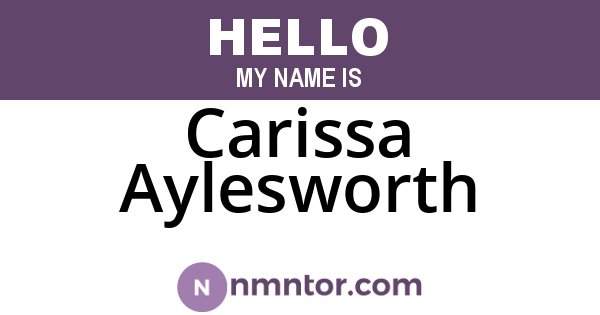 Carissa Aylesworth