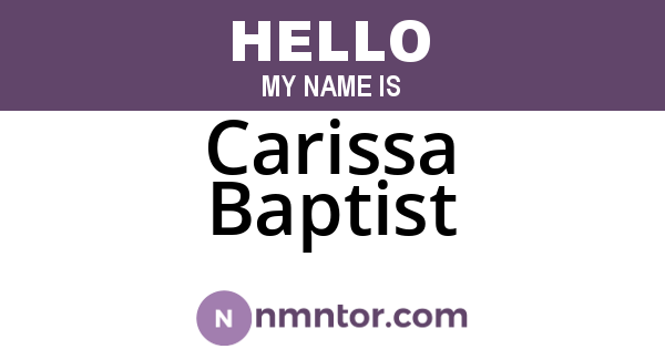 Carissa Baptist