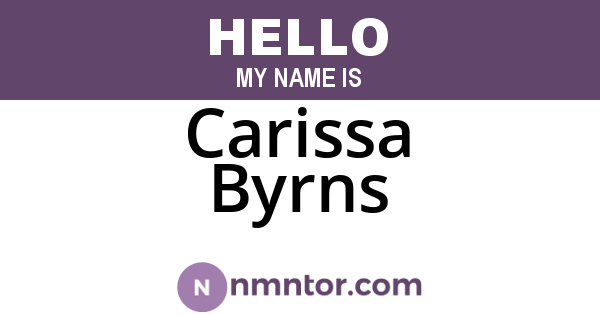 Carissa Byrns