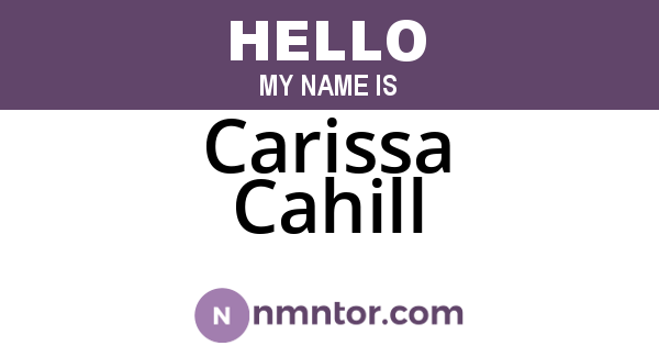 Carissa Cahill