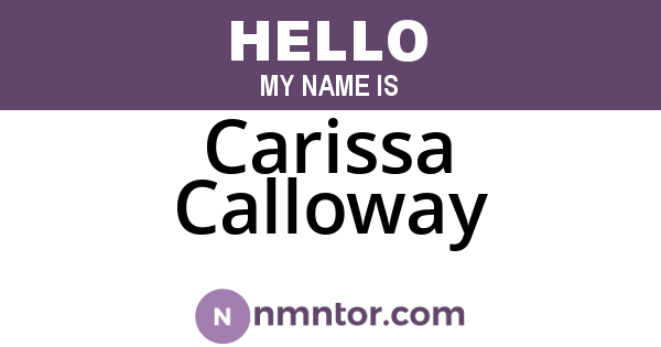 Carissa Calloway