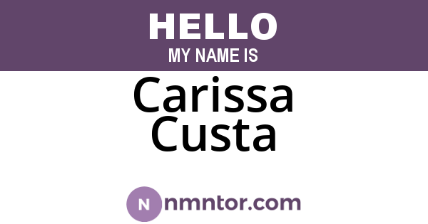Carissa Custa