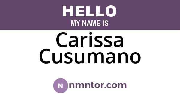 Carissa Cusumano