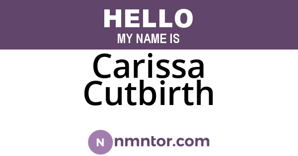 Carissa Cutbirth