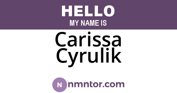 Carissa Cyrulik