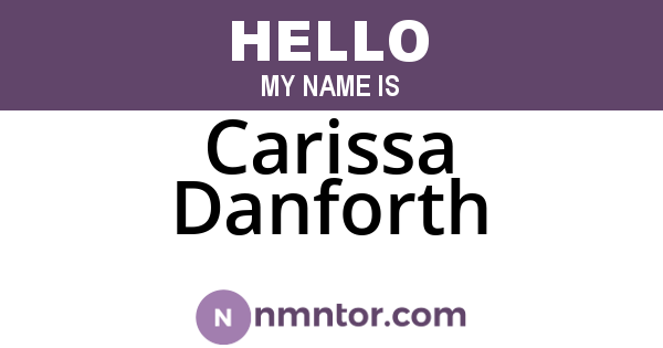 Carissa Danforth