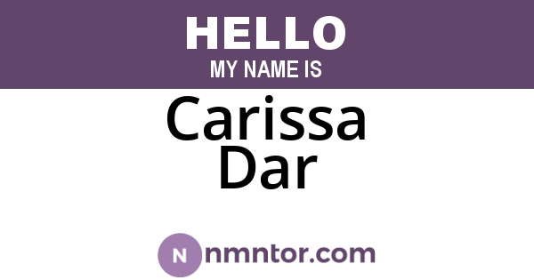 Carissa Dar