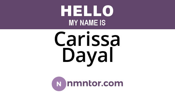 Carissa Dayal