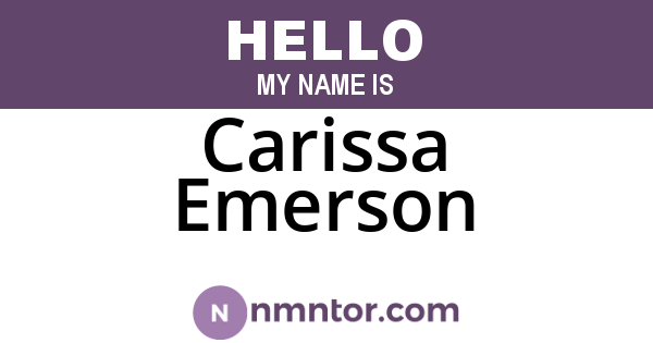 Carissa Emerson