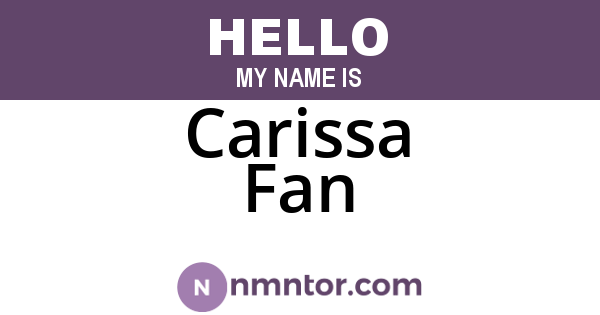 Carissa Fan