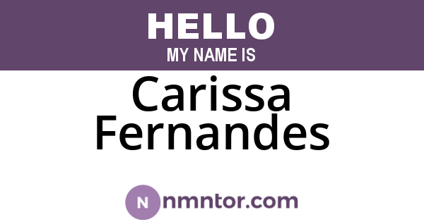 Carissa Fernandes