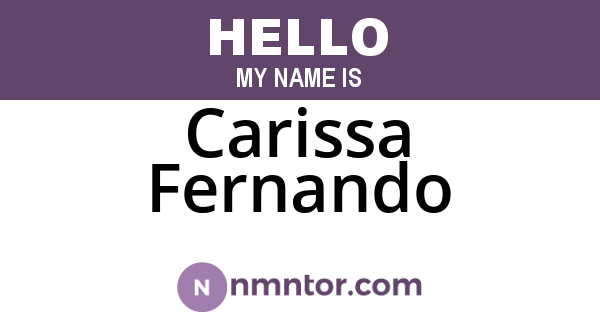 Carissa Fernando
