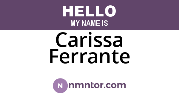 Carissa Ferrante