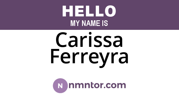 Carissa Ferreyra