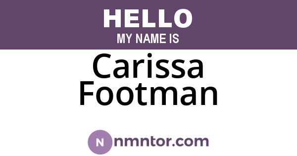 Carissa Footman