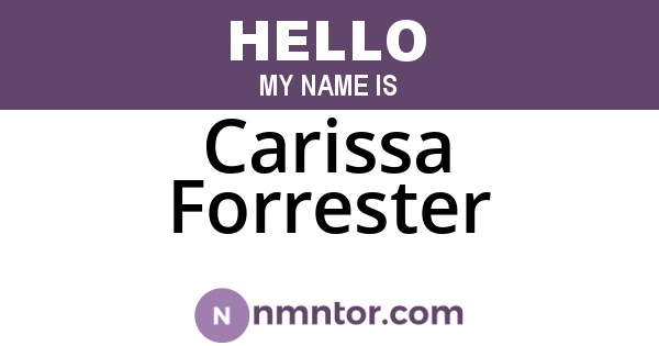 Carissa Forrester