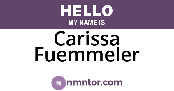 Carissa Fuemmeler