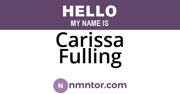 Carissa Fulling