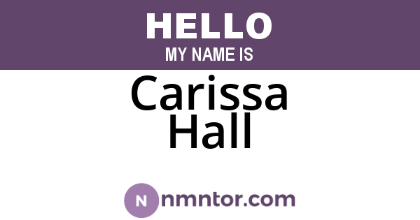 Carissa Hall