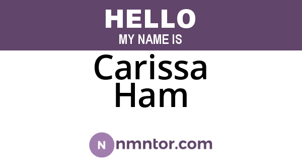 Carissa Ham
