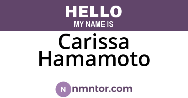 Carissa Hamamoto