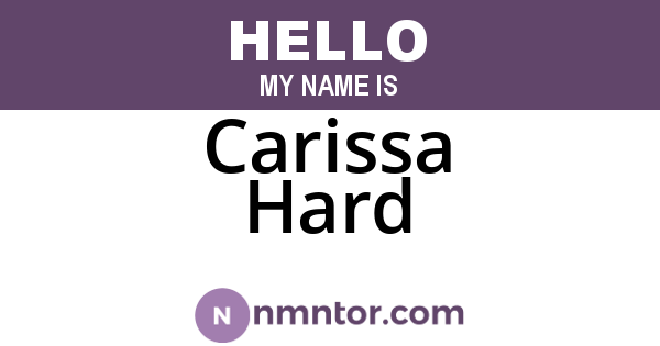 Carissa Hard