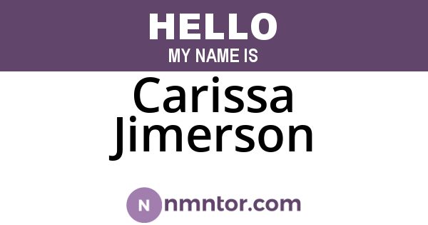 Carissa Jimerson