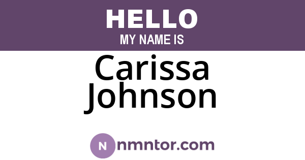 Carissa Johnson