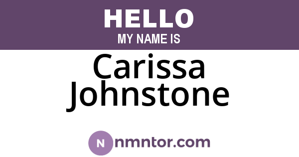 Carissa Johnstone