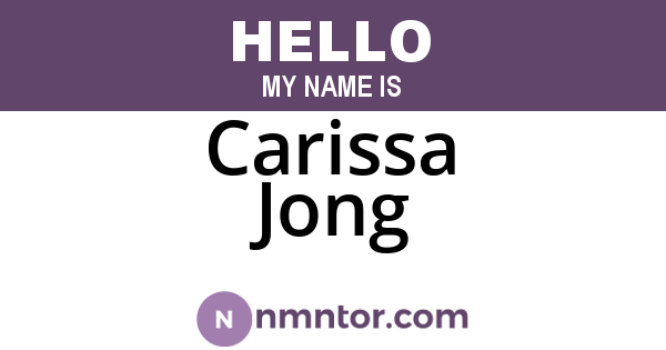 Carissa Jong
