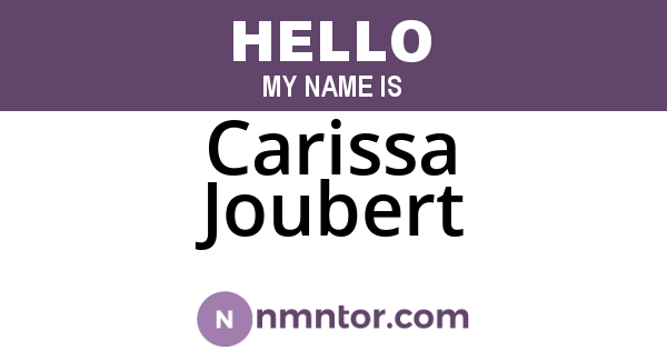 Carissa Joubert