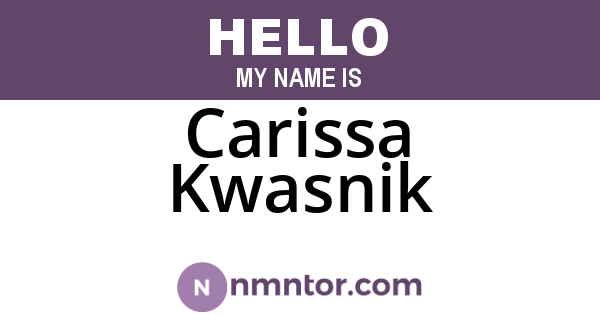 Carissa Kwasnik