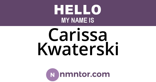 Carissa Kwaterski