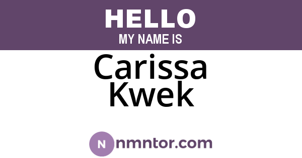 Carissa Kwek