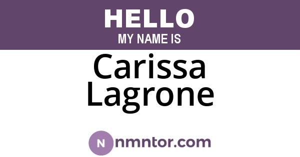 Carissa Lagrone