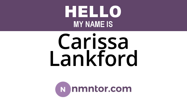 Carissa Lankford