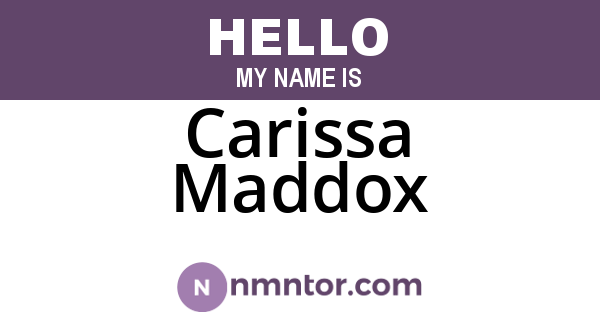 Carissa Maddox