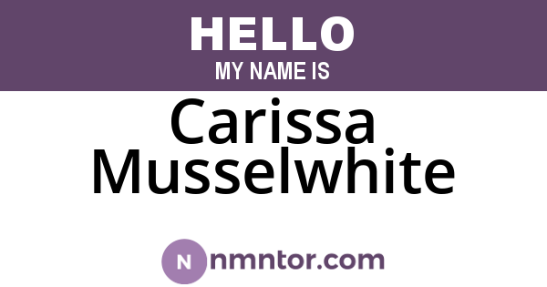 Carissa Musselwhite
