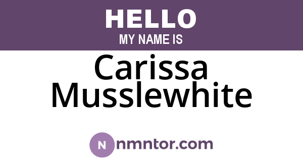 Carissa Musslewhite