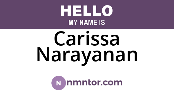 Carissa Narayanan