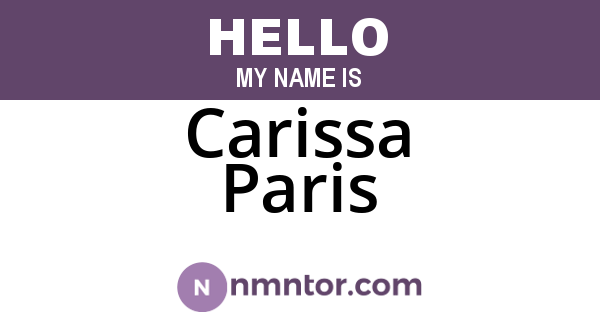 Carissa Paris